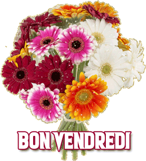 Gif animé Bon vendredi bouquet de fleurs